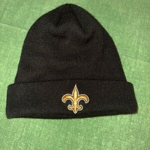 New Era Black Beanie with Gold Fleur-de-Lis